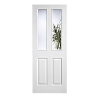 lpd white moulded 2 light clear glazed internal door 1981x762x35mm