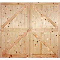 LPD Redwood Framed Ledged and Braced Garage Door 78in x 84in x 44mm (1981 x 2134mm)
