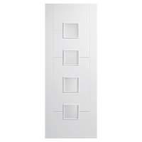 LPD Vancouver White Primed Small Lite Frosted Glazed Internal Door 80in x 32in x 35mm (2032 x 813mm)