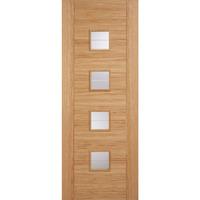 LPD Vancouver Oak 4 Lite Brilliant Cut Glazed Internal Door 78in x 33in x 35mm (1981 x 838mm)