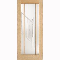 LPD Lincoln Pre-finished Oak 3 Light Clear Glazed Internal Door 1981x610x35mm