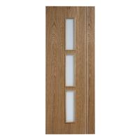 LPD Sierra Oak Prefinished Glazed Internal Door 78in x 30in x 35mm (1981 x 762mm)