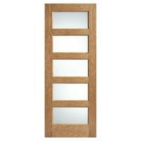 LPD Contemporary Oak Frosted Glazed Internal Door 78in x 33in x 35mm (1981 x 838mm)