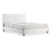 LPD Diamante 4FT 6 Double Leather Bedstead - White