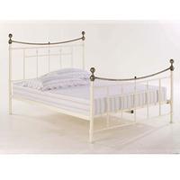 lpd regency 4ft 6 double metal bedstead cream