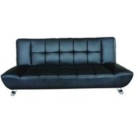 LPD Vogue Black Faux Leather Sofa Bed