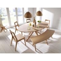 lpd malmo oak dining set with bench and 4 chairs