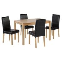 LPD Oakridge Medium Dining Table with Black 4 Chairs