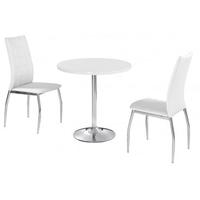 LPD Athena White High Gloss Dining Set with 2 Chairs