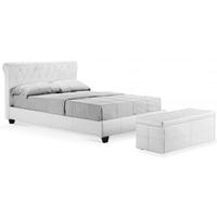 LPD Amalfi Faux Leather Bed - White