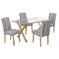 LPD Cadiz Oak Dining Table with Lorenzo 4 Chairs