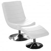 LPD Vegas White Easy Chair and Stool