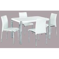 LPD Novello White Dining Set with 4 Chairs