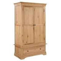 lpd worthing oak wardrobe 2 door 1 drawer