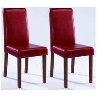 LPD Brompton Walnut Red Dining Chair (Pair)