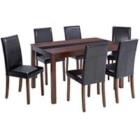 LPD Ashleigh Walnut Large Dining Set with 6 Chairs