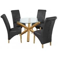 lpd oporto dining table with treviso black 4 chairs