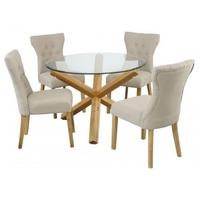 LPD Oporto Dining Table with Naples 4 Chairs