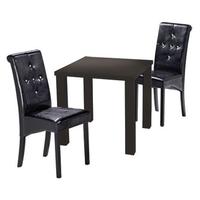LPD Monroe Black High Gloss Small Dining Table with 2 Chairs
