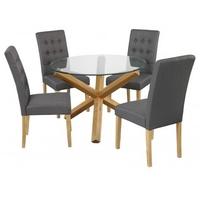 LPD Oporto Dining Table with Roma Grey 4 Chairs