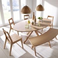 LPD Malmo White Oak Dining Set and 4 Chairs with Bench