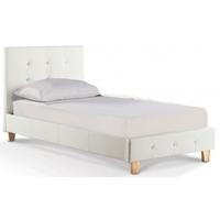 LPD Diamante Faux Leather Bed - White