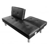 LPD Rio Black Faux Leather Sofa Bed