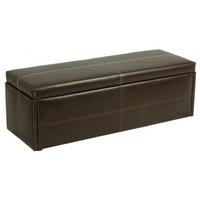 LPD Stanton Faux Leather Ottoman - Brown