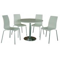 LPD Soho Matt White Dining Set with 4 Chairs