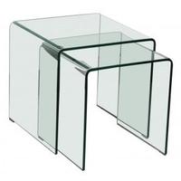 LPD Azurro Glass Nest of 2 Tables