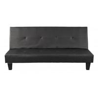 LPD Fusion Black Faux Leather Sofa Bed