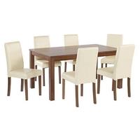 LPD Brompton Large Dining Table with 6 Cream Chairs