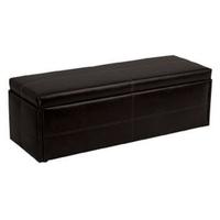 LPD Stanton Faux Leather Ottoman - Black