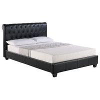 LPD Amalfi Faux Leather Bed - Black