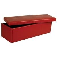 LPD Stanton Faux Leather Ottoman - Red