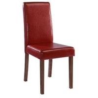 lpd brompton red faux leather chair pair