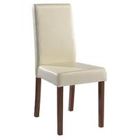 LPD Brompton Cream Faux Leather Chair (Pair)