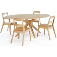 LPD Malmo White Oak Dining Set with 4 Chairs