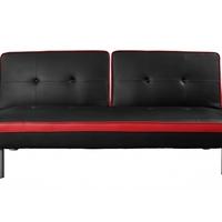 LPD Rio Black and Red Faux Leather Sofa Bed