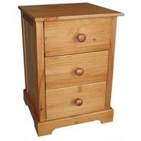 LPD Baltic Antique Pine Bedside Cabinet - 3 Drawer