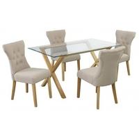 LPD Cadiz Oak Dining Table with Naples 4 Chairs