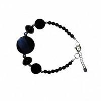 lrg black stone silver bracelet