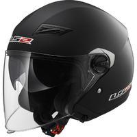 LS2 OF569 Track Solid Open Face Motorcycle Helmet & Visor