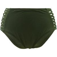 L*space L* Khaki High Waisted Panties Swimsuit Sunset Stip Tigress women\'s Mix & match swimwear in green