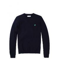 ls crew neck cotton sweater new navy