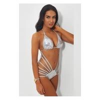 ltd edition silver sequin monokini