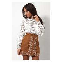 ltd edition gina white crochet blouse