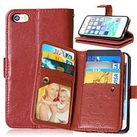 Luxury PU Leather Flip Cover 9 Card Holders Wallet Case For iPhone 5/5S (Assorted Colors)