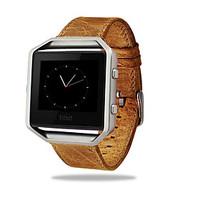 Luxury Genuine Leather Buckle Sport Watch Band Wrist Strap Metal Frame For Fitbit Blaze Smart Watch