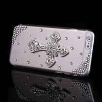 Luxury Clear Transparent Crystal Bling Rhinestone Diamond Cross Case Hard Back Cover Protective Shell for Apple iPhone 6